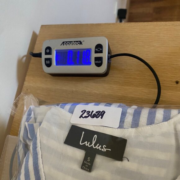 Lulus Dress Womens Small Nautical Nights Blue Striped Button Up Midi Sleeveless - Picture 12 of 12